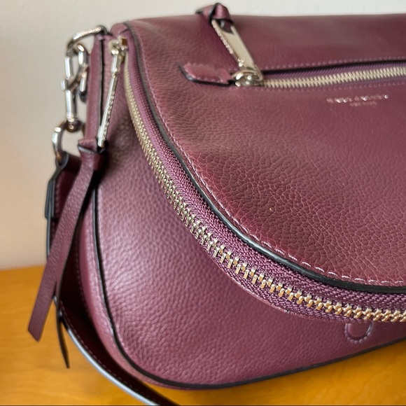 NEW Marc Jacobs Gotham burgundy purple leather purse shoulder saddle bag - Picture 7 of 16